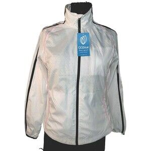 GG Blue Women White Black Peony Luxe  Activewear Windbreaker Zoe Jacket Size‎ S